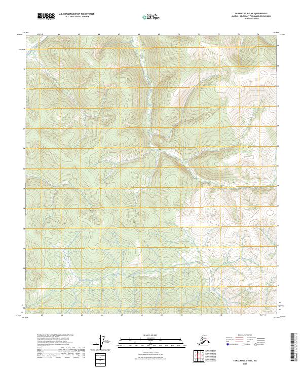 Tanacross A-2 NE topographic map thumbnail