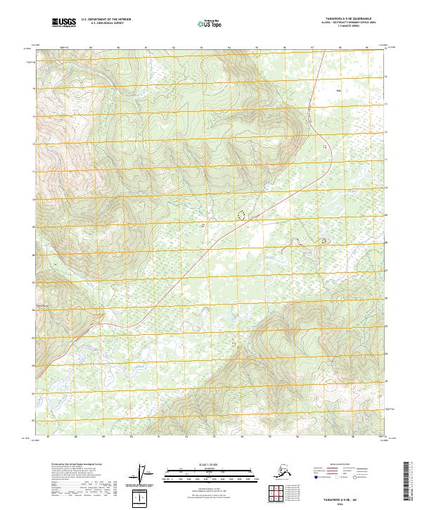 Tanacross A-5 NE topographic map thumbnail