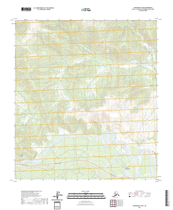 Tanacross B-6 NE topographic map thumbnail