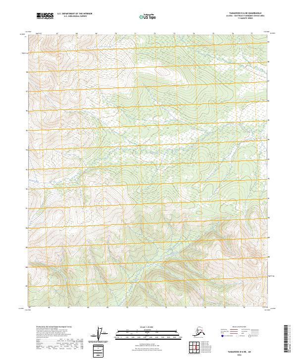 Tanacross D-6 NE topographic map thumbnail
