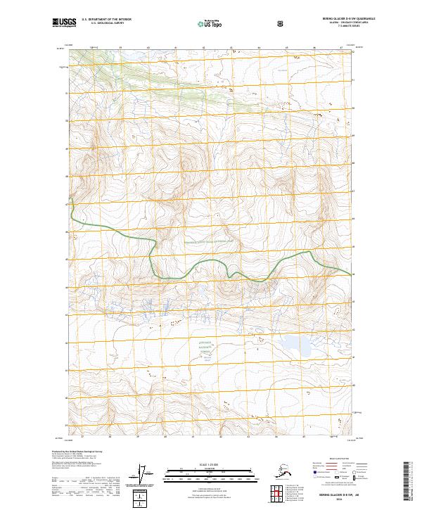 Bering Glacier D-8 SW topographic map thumbnail