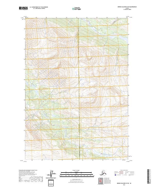 Bering Glacier D-8 NE topographic map thumbnail