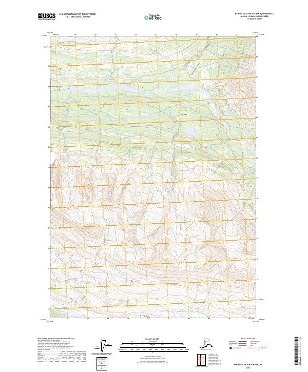 Bering Glacier D-8 NW topographic map thumbnail