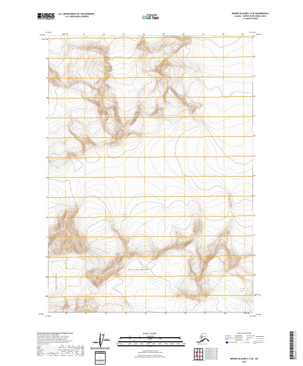 Bering Glacier C-2 SE topographic map thumbnail