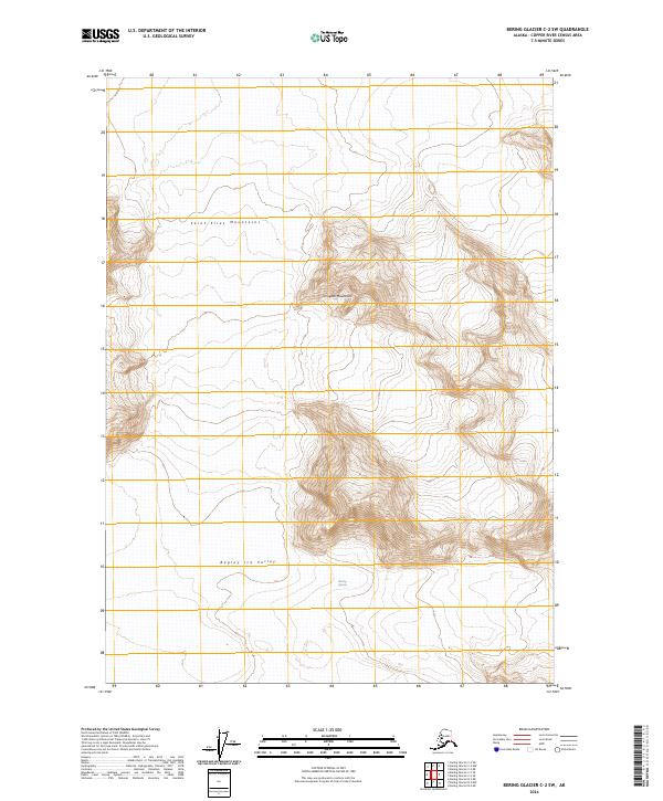 Bering Glacier C-2 SW topographic map thumbnail