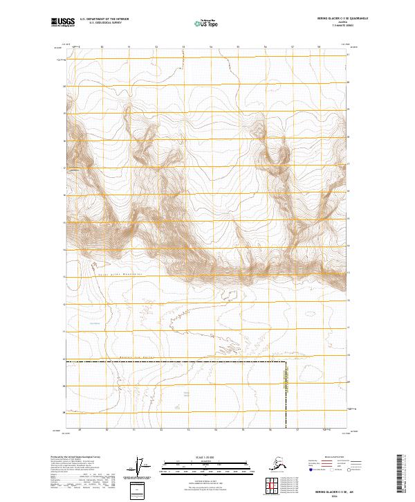 Bering Glacier C-3 SE topographic map thumbnail