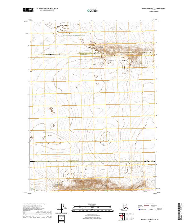 Bering Glacier C-4 SW topographic map thumbnail