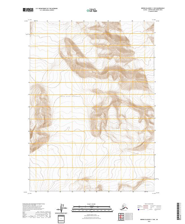 Bering Glacier C-1 NW topographic map thumbnail