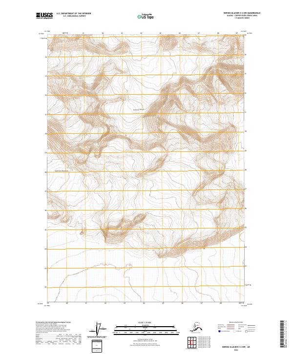 Bering Glacier C-2 NW topographic map thumbnail