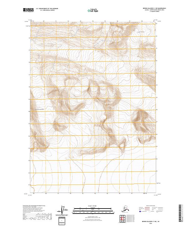 Bering Glacier C-3 NE topographic map thumbnail
