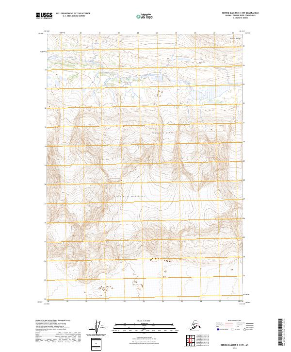 Bering Glacier C-4 NW topographic map thumbnail