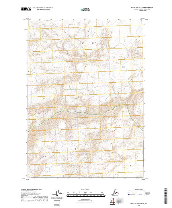 Bering Glacier C-7 NW topographic map thumbnail