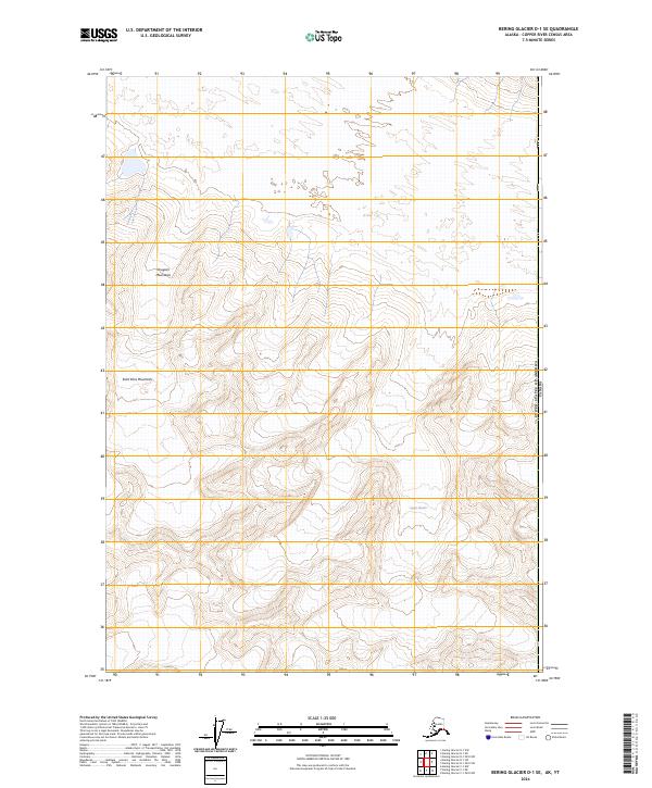 Bering Glacier D-1 SE topographic map thumbnail
