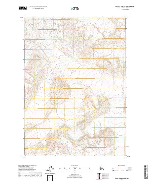 Bering Glacier D-3 SE topographic map thumbnail