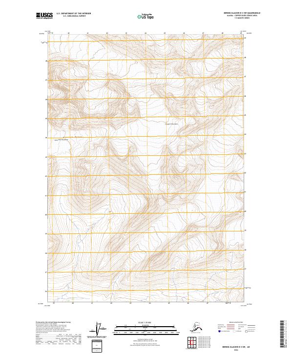 Bering Glacier D-3 SW topographic map thumbnail