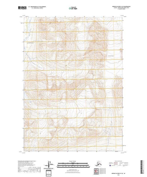 Bering Glacier D-4 SE topographic map thumbnail