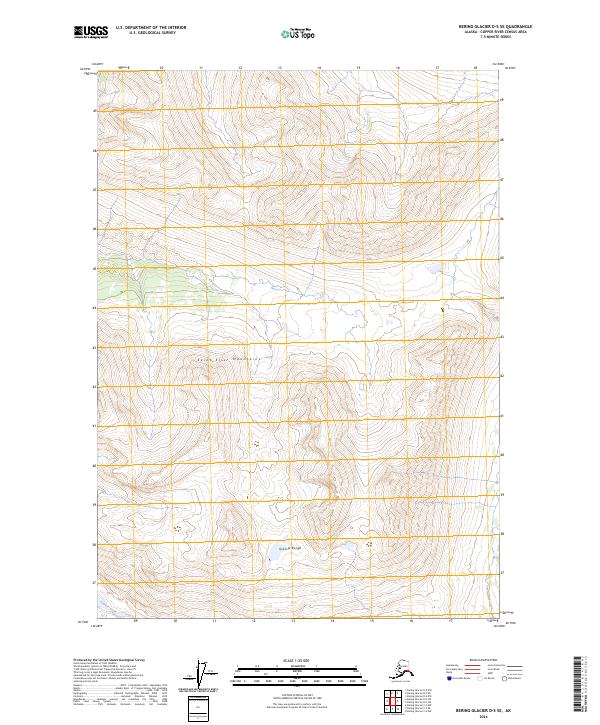 Bering Glacier D-5 SE topographic map thumbnail