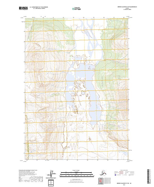 Bering Glacier D-5 SW topographic map thumbnail