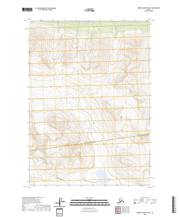 Bering Glacier D-6 SE topographic map thumbnail