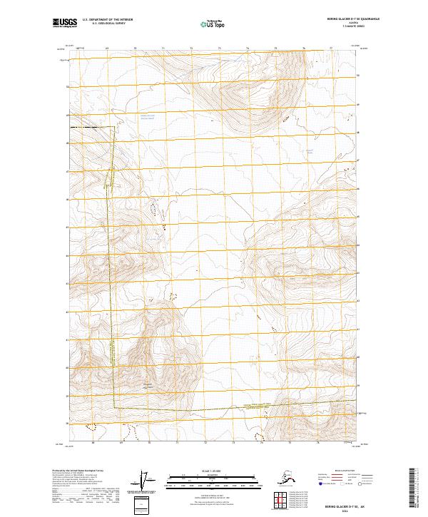 Bering Glacier D-7 SE topographic map thumbnail