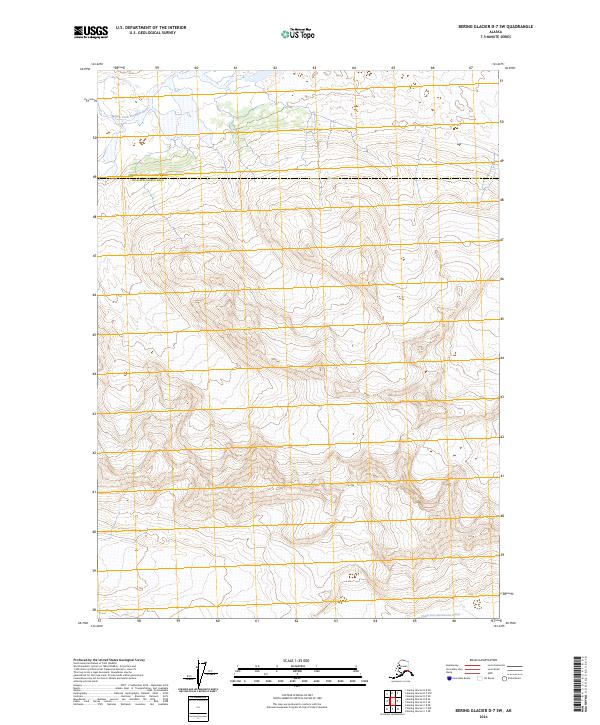 Bering Glacier D-7 SW topographic map thumbnail