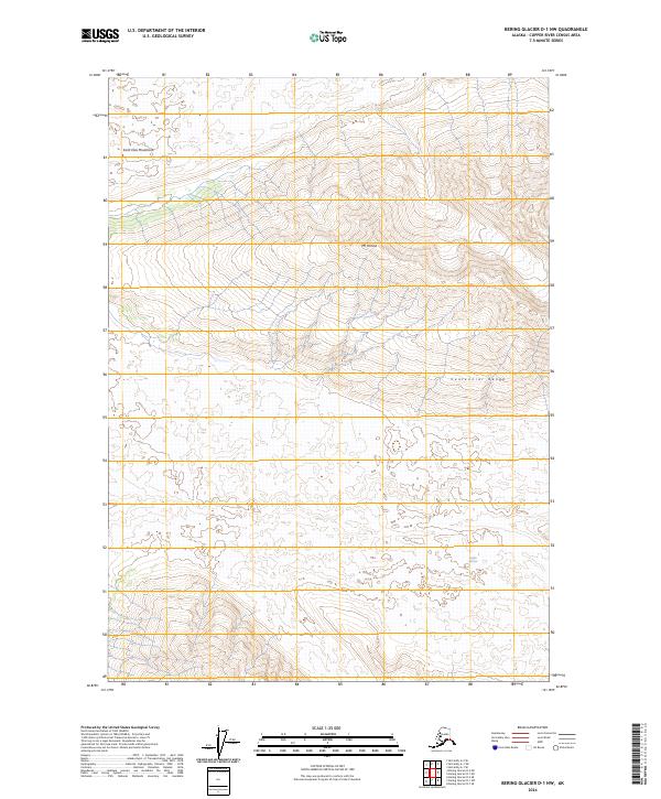 Bering Glacier D-1 NW topographic map thumbnail