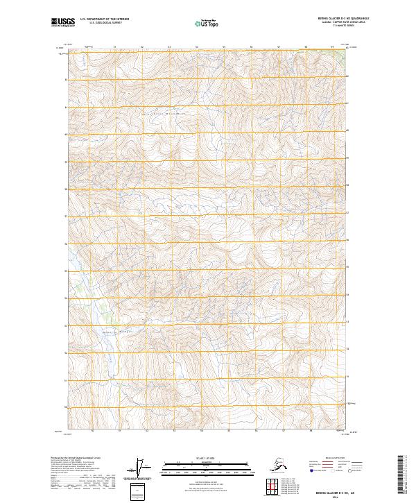 Bering Glacier D-3 NE topographic map thumbnail
