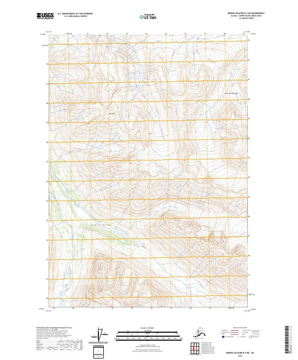 Bering Glacier D-4 NE topographic map thumbnail