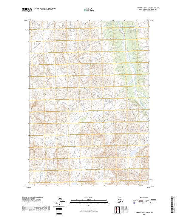 Bering Glacier D-4 NW topographic map thumbnail