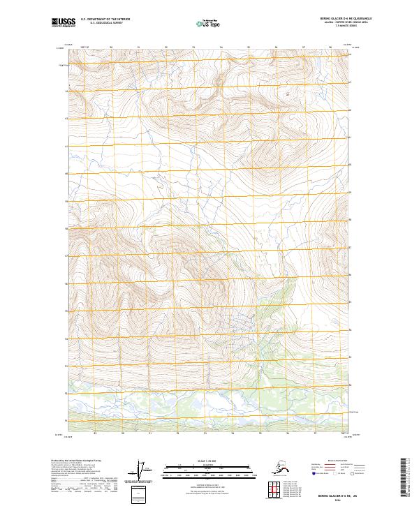 Bering Glacier D-6 NE topographic map thumbnail