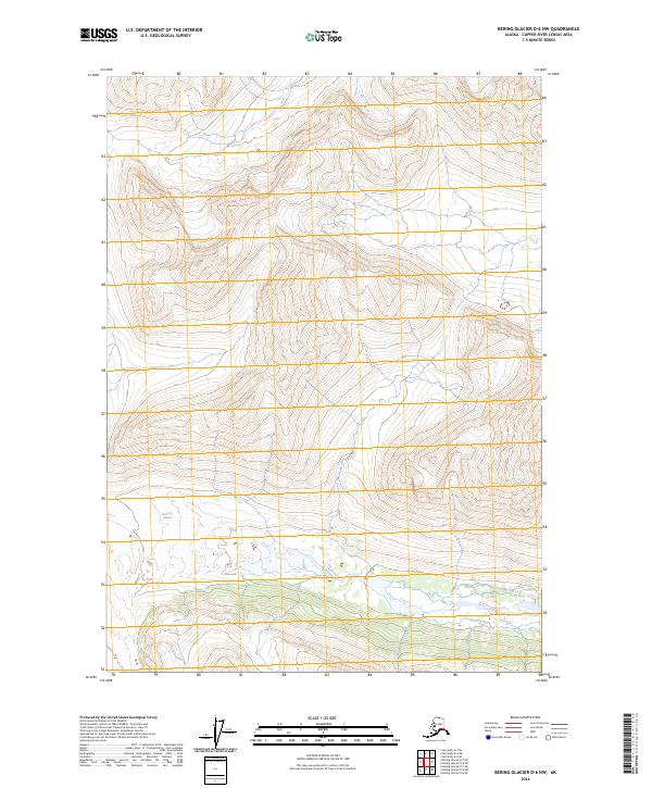 Bering Glacier D-6 NW topographic map thumbnail