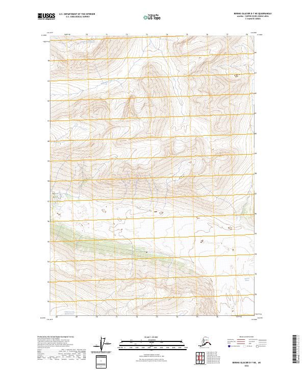 Bering Glacier D-7 NE topographic map thumbnail