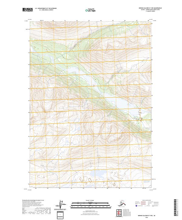 Bering Glacier D-7 NW topographic map thumbnail