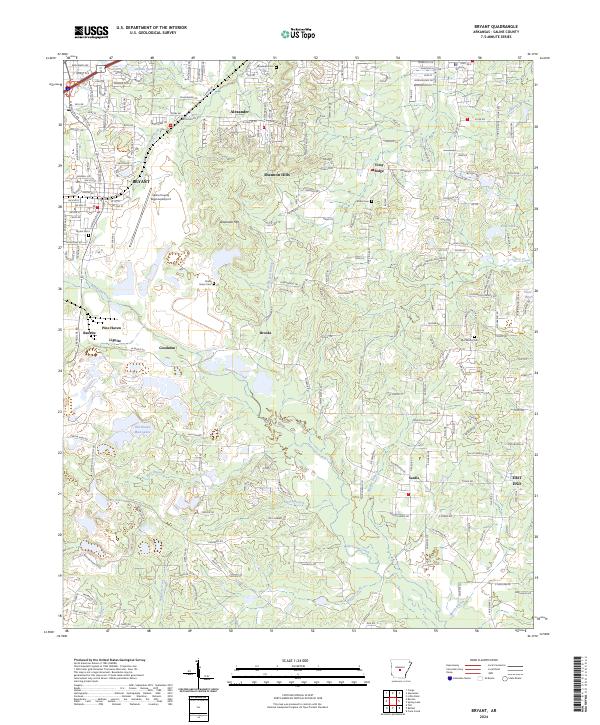 Bryant topographic map thumbnail