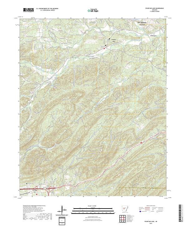 Fountain Lake topographic map thumbnail