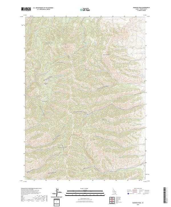 Bannock Peak topographic map thumbnail
