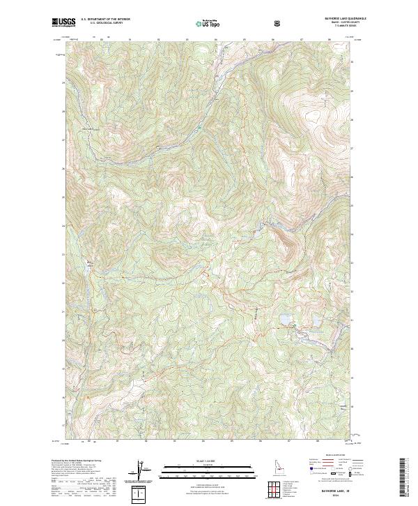 Bayhorse Lake topographic map thumbnail