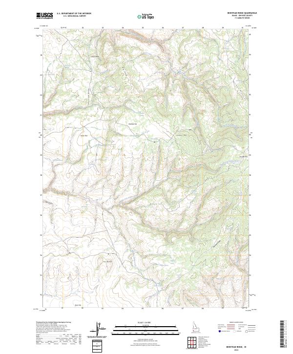 Bedstead Ridge topographic map thumbnail