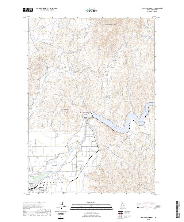 Northeast Emmett topographic map thumbnail