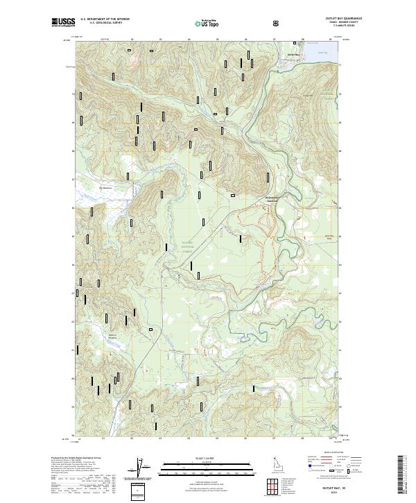 Outlet Bay topographic map thumbnail