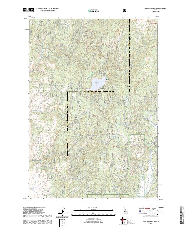 Sage Hen Reservoir topographic map thumbnail
