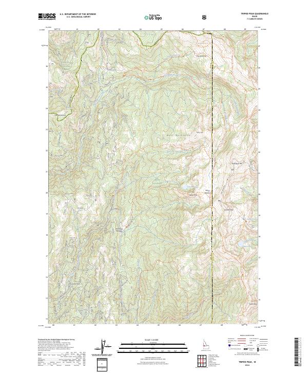 Tripod Peak 2024 topographic map thumbnail