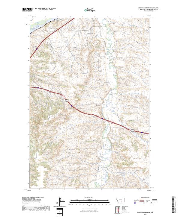 Cottonwood Creek topographic map thumbnail