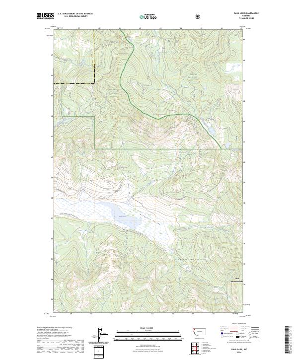 Dahl Lake topographic map thumbnail