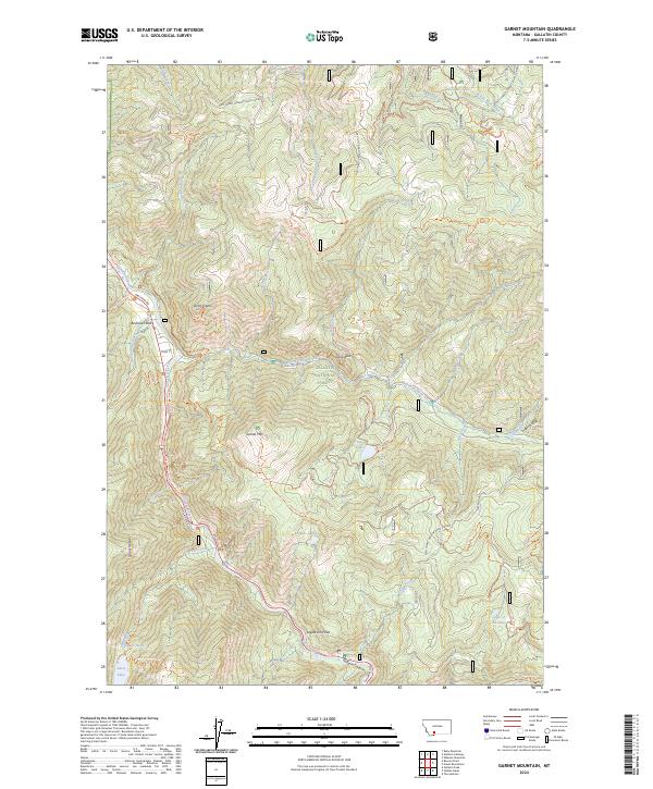 Garnet Mountain topographic map thumbnail