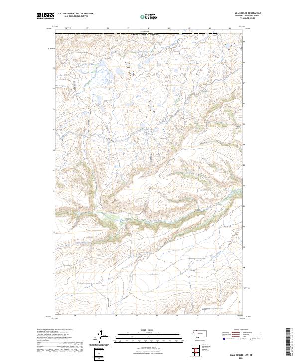 Hall Coulee topographic map thumbnail