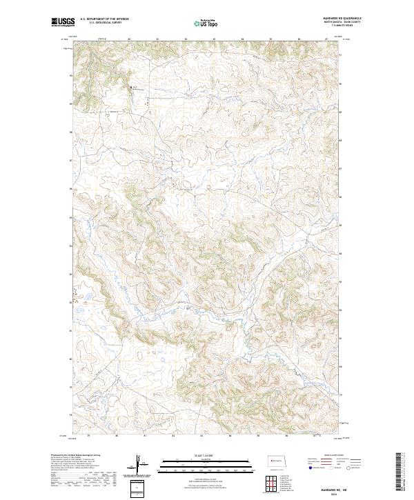 Mandaree NE topographic map thumbnail