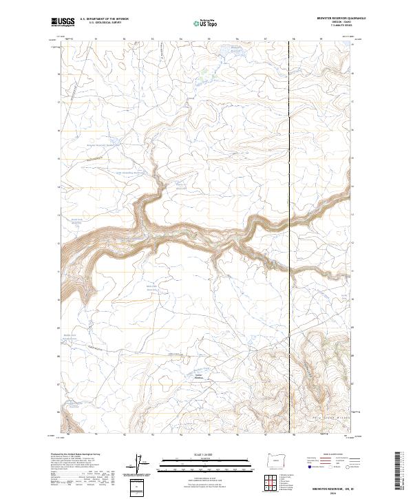 Brewster Reservoir topographic map thumbnail