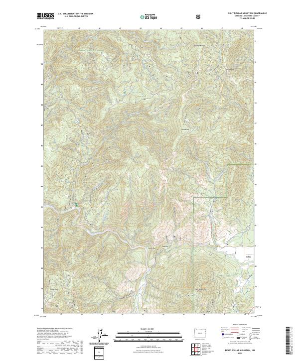 Eight Dollar Mountain topographic map thumbnail