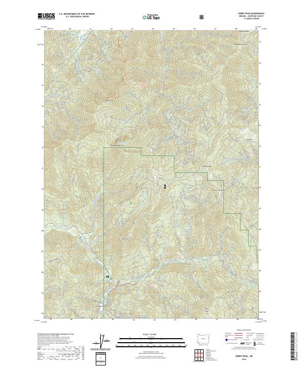 Kerby Peak topographic map thumbnail